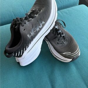 Hoka Men's Charcoal and White Athletic Shoes size 9